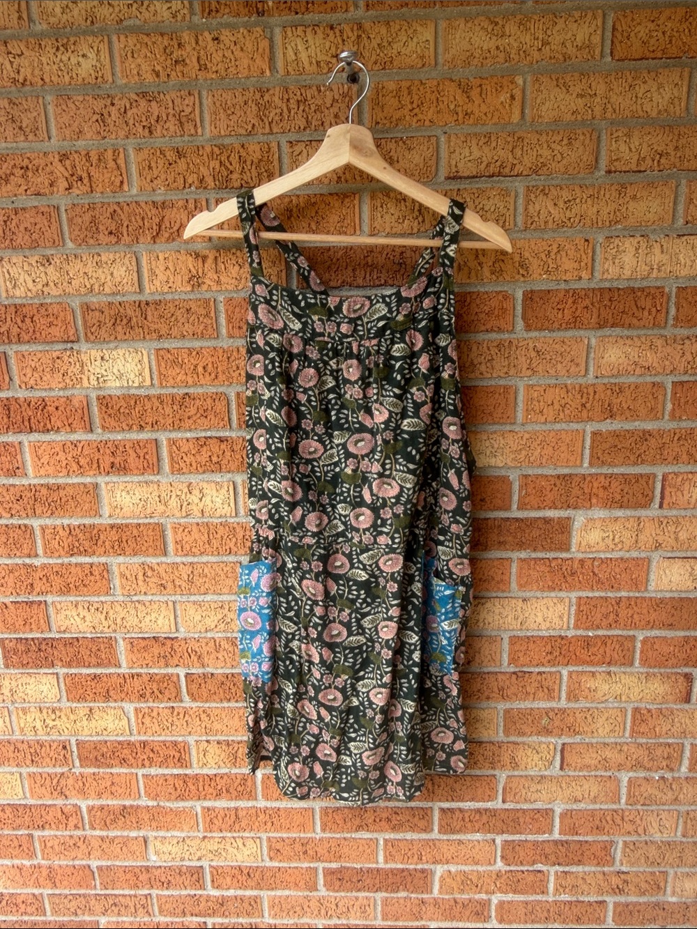 Natural Life NWT Boho Patchwork Tie Strap Overall Jumper Dress XXL